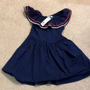 NWT Janie and Jack Navy Dress with Red and White Accents size 8